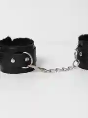 Черный мягкие наручники для БДСМ