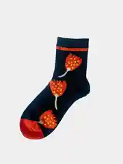 Черный носки женские хлопковые с рисунком