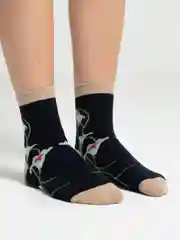 Синий носки женские хлопковые с рисунком