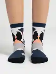 Синий носки женские хлопковые с рисунком