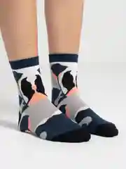 Синий носки женские хлопковые с рисунком