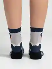 Синий носки женские хлопковые с рисунком