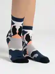 Синий носки женские хлопковые с рисунком