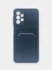 Темно-синий чехол для Samsung Galaxy A23, Самсунг Галакси А23 силиконовый, с карманом для карты