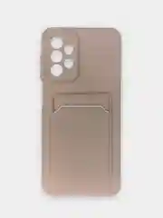 Бежевый чехол для Samsung Galaxy A23, Самсунг Галакси А23 силиконовый, с карманом для карты