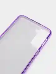 Сиреневый силиконовый чехол на Samsung A22/A50/S20fe/S21/S21fe/S21+/S21Ultra, с блестками, усиленный