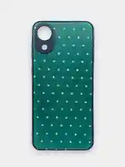Зеленый чехол Samsung Galaxy A03 Core, Самсунг Галакси А03 Кор силиконовый под кожу со стразами