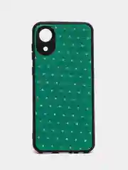 Лесной зеленый чехол Samsung Galaxy A03 Core, Самсунг Галакси А03 Кор силиконовый под кожу со стразами