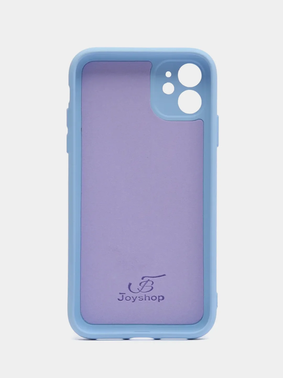 Голубой чехол для iPhone 11, 12 с бархатной подкладкой с картинкой / рисунком