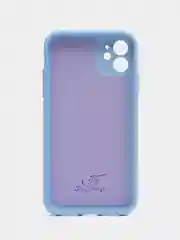 Голубой чехол для iPhone 11, 12 с бархатной подкладкой с картинкой / рисунком