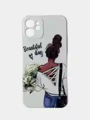 Прозрачный чехол для iPhone 11, 12 с бархатной подкладкой с картинкой / рисунком