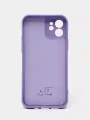 Фиолетовый чехол для iPhone 11, 12 с бархатной подкладкой с картинкой / рисунком