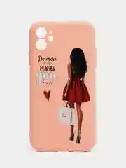Манго чехол для iPhone 11, 12 с бархатной подкладкой с картинкой / рисунком