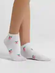 Белый носки белые, с принтом, унисекс