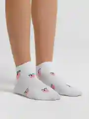 Белый носки белые, с принтом, унисекс