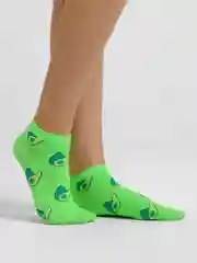 Салатовый носки короткие, с ярким принтом, унисекс