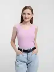 Конфетный топ женский, майка лапша в рубчик