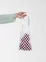 Белый сумка мини плетённая