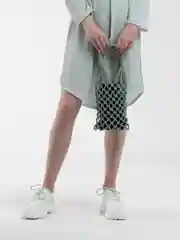 Зелёный хаки сумка мини плетённая