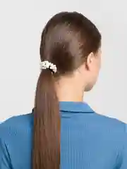Белый резинка для волос с бусинами, 1 шт