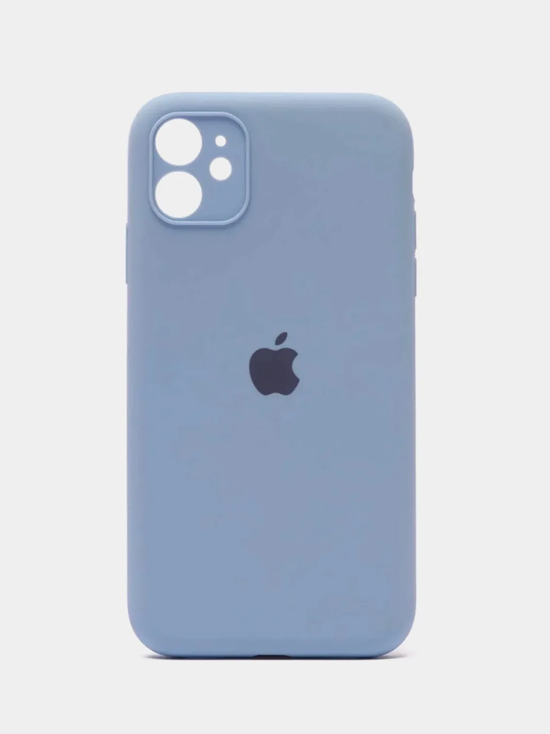 Голубой силиконовый защитный чехол iphone 12 Pro Max с закрытым низом