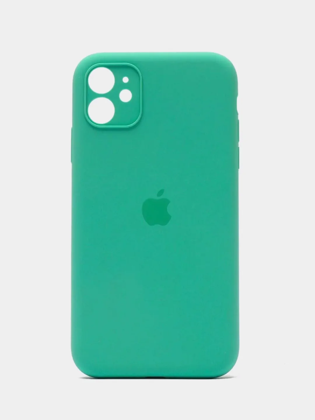 Бирюзовый силиконовый защитный чехол iphone 12 Pro Max с закрытым низом