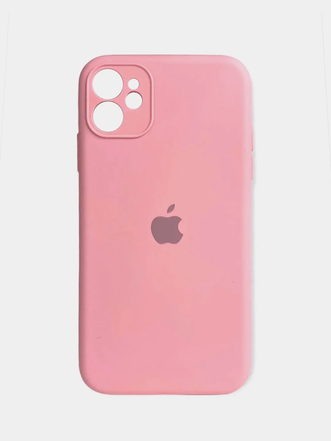Розовый силиконовый защитный чехол iphone 12 Pro Max с закрытым низом
