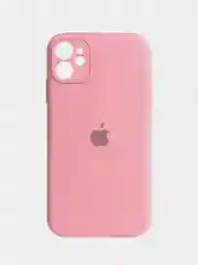 Розовый силиконовый защитный чехол iphone 12 Pro Max с закрытым низом