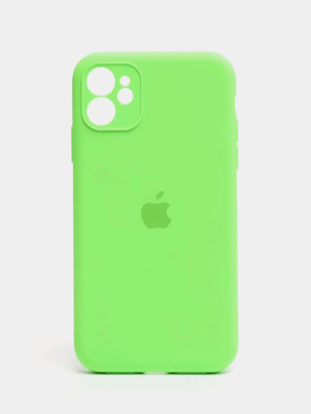 Салатовый силиконовый защитный чехол iphone 12 Pro Max с закрытым низом