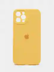 Горчичный силиконовый защитный чехол iphone 12 Pro Max с закрытым низом