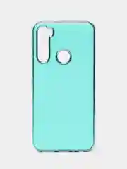 Бирюзовый чехол Xiaomi Redmi Note 8 2019/21 цветной, силиконовый, с глянцевой рамкой (Редми Нот 8)