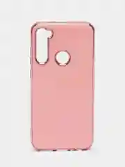 Розовый чехол Xiaomi Redmi Note 8 2019/21 цветной, силиконовый, с глянцевой рамкой (Редми Нот 8)