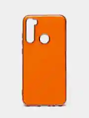 Оранжевый чехол Xiaomi Redmi Note 8 2019/21 цветной, силиконовый, с глянцевой рамкой (Редми Нот 8)