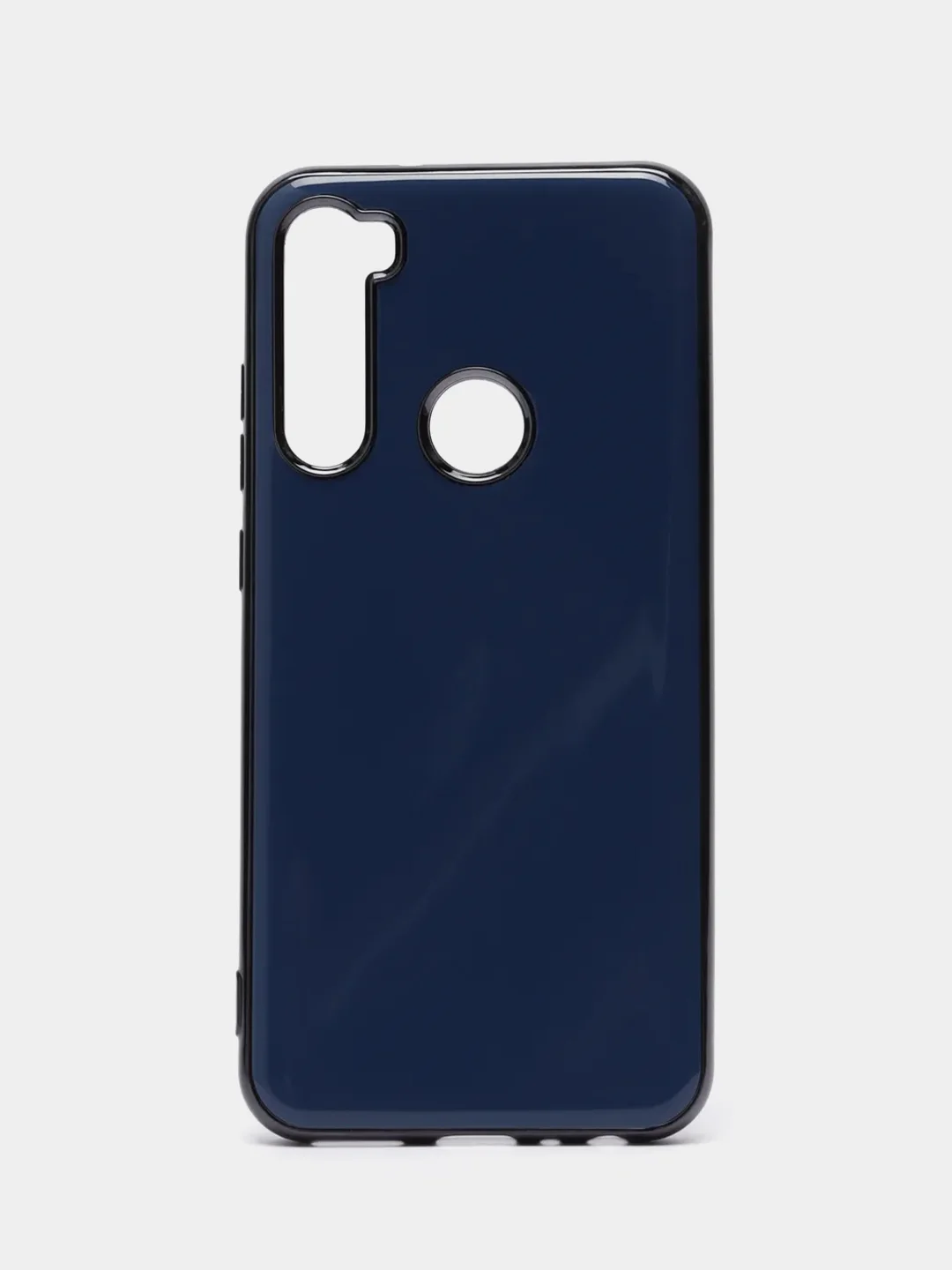 Темно-синий чехол Xiaomi Redmi Note 8 2019/21 цветной, силиконовый, с глянцевой рамкой (Редми Нот 8)