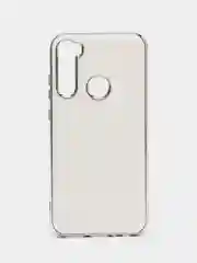 Белый чехол Xiaomi Redmi Note 8 2019/21 цветной, силиконовый, с глянцевой рамкой (Редми Нот 8)