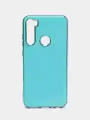 Голубой чехол Xiaomi Redmi Note 8 2019/21 цветной, силиконовый, с глянцевой рамкой (Редми Нот 8)