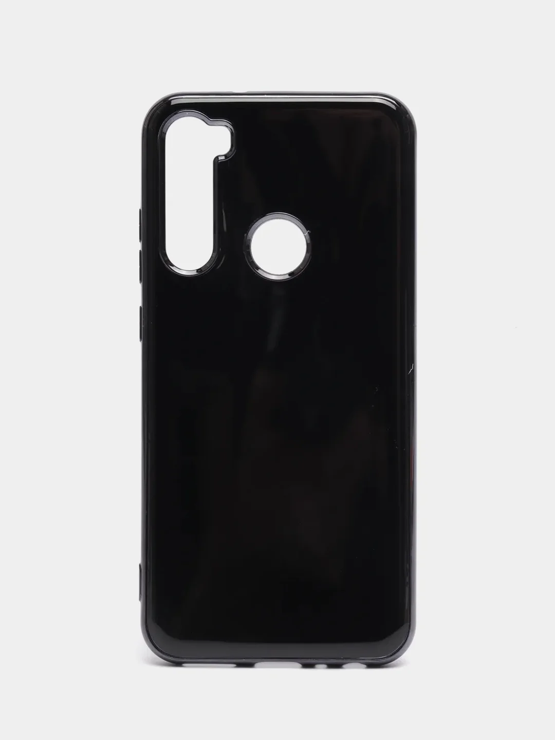 Черный чехол Xiaomi Redmi Note 8 2019/21 цветной, силиконовый, с глянцевой рамкой (Редми Нот 8)