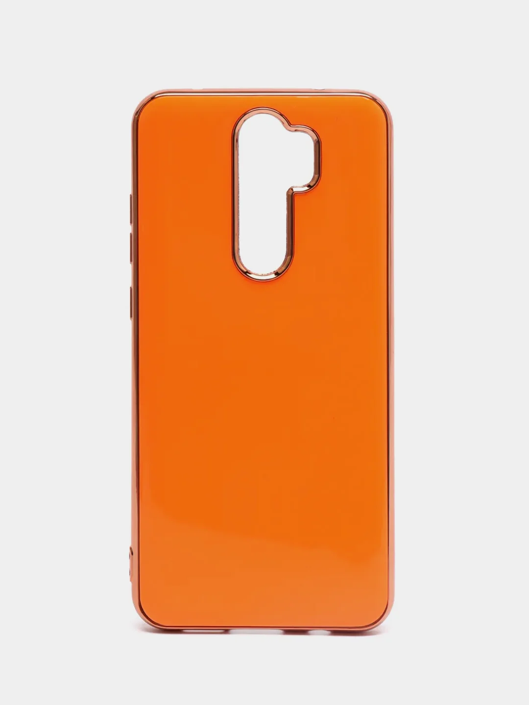 Оранжевый чехол Xiaomi Redmi Note 8 Pro, Сяоми Редми Нот 8 Про силиконовый с глянцевой рамкой