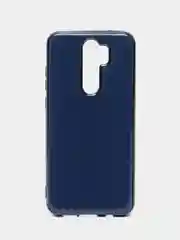 Темно-синий чехол Xiaomi Redmi Note 8 Pro, Сяоми Редми Нот 8 Про силиконовый с глянцевой рамкой