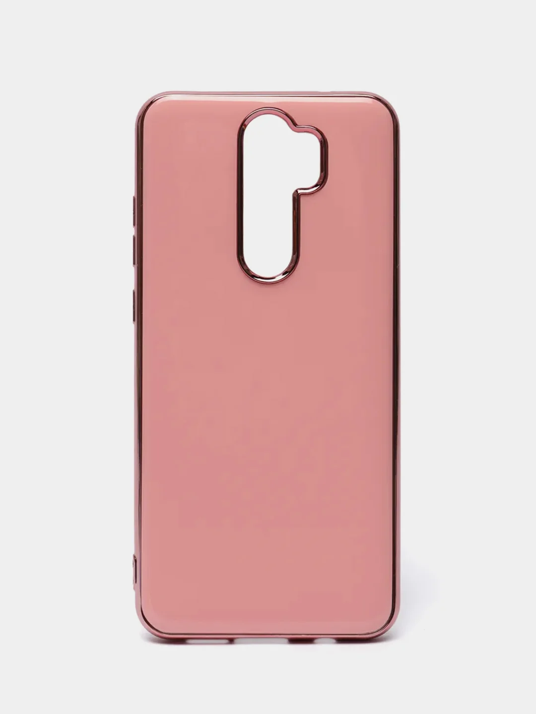 Розовый чехол Xiaomi Redmi Note 8 Pro, Сяоми Редми Нот 8 Про силиконовый с глянцевой рамкой