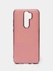 Розовый чехол Xiaomi Redmi Note 8 Pro, Сяоми Редми Нот 8 Про силиконовый с глянцевой рамкой