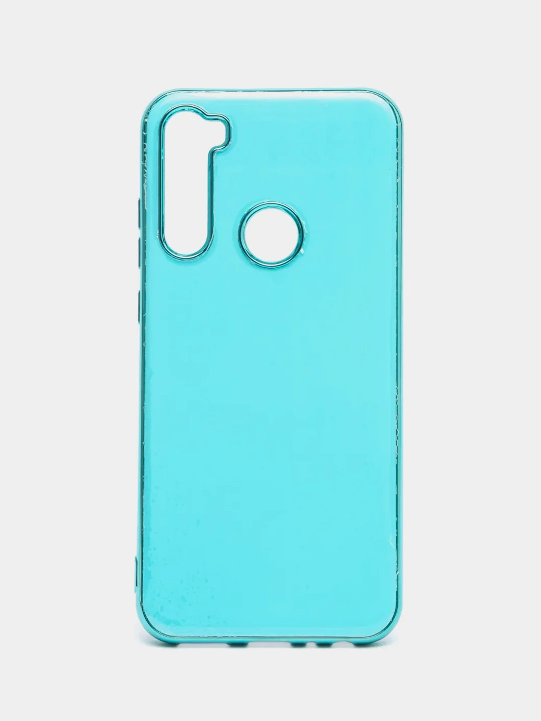 Голубой чехол Xiaomi Redmi Note 8T цветной, силиконовый, с глянцевой рамкой (Редми Нот 8Т)