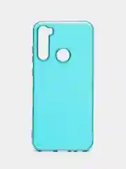 Голубой чехол Xiaomi Redmi Note 8T цветной, силиконовый, с глянцевой рамкой (Редми Нот 8Т)