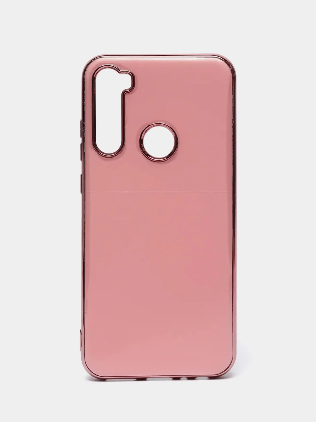 Розовый чехол Xiaomi Redmi Note 8T цветной, силиконовый, с глянцевой рамкой (Редми Нот 8Т)