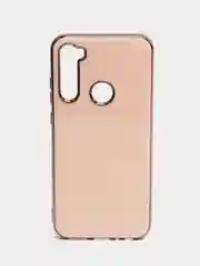 Бежевый чехол Xiaomi Redmi Note 8T цветной, силиконовый, с глянцевой рамкой (Редми Нот 8Т)