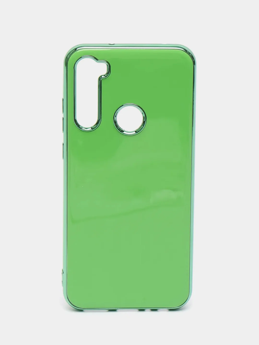 Зеленый чехол Xiaomi Redmi Note 8T цветной, силиконовый, с глянцевой рамкой (Редми Нот 8Т)