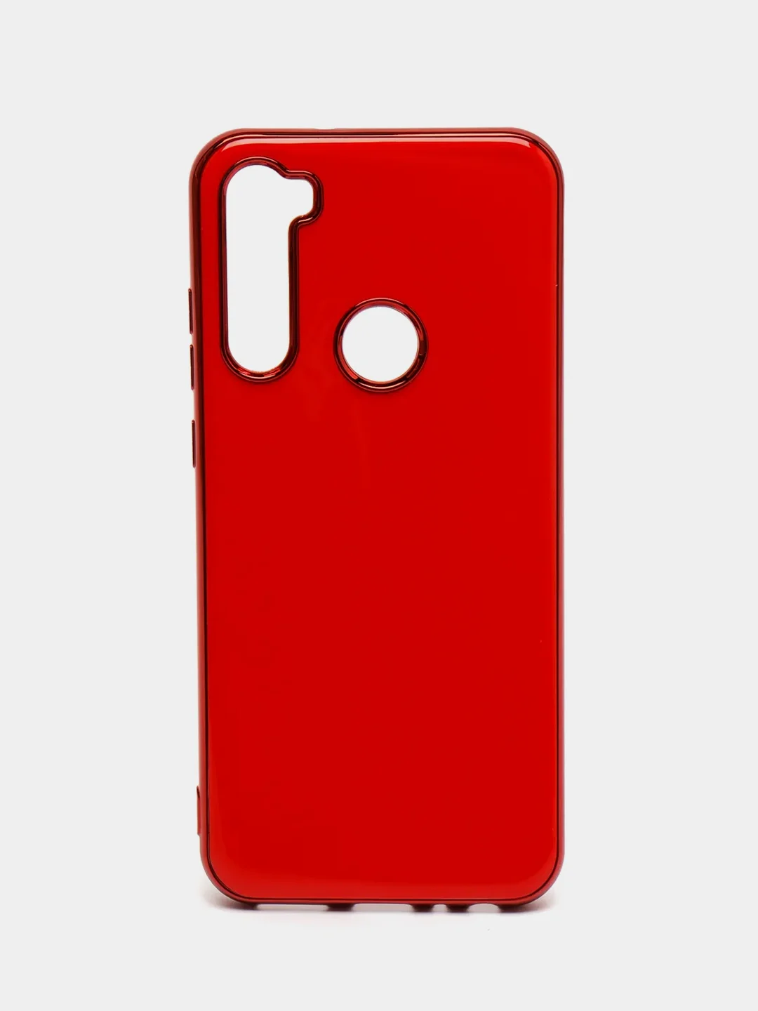 Красный чехол Xiaomi Redmi Note 8T цветной, силиконовый, с глянцевой рамкой (Редми Нот 8Т)