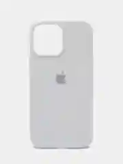 Белый силиконовый защитный чехол для iPhone 13 Pro Max с закрытым низом