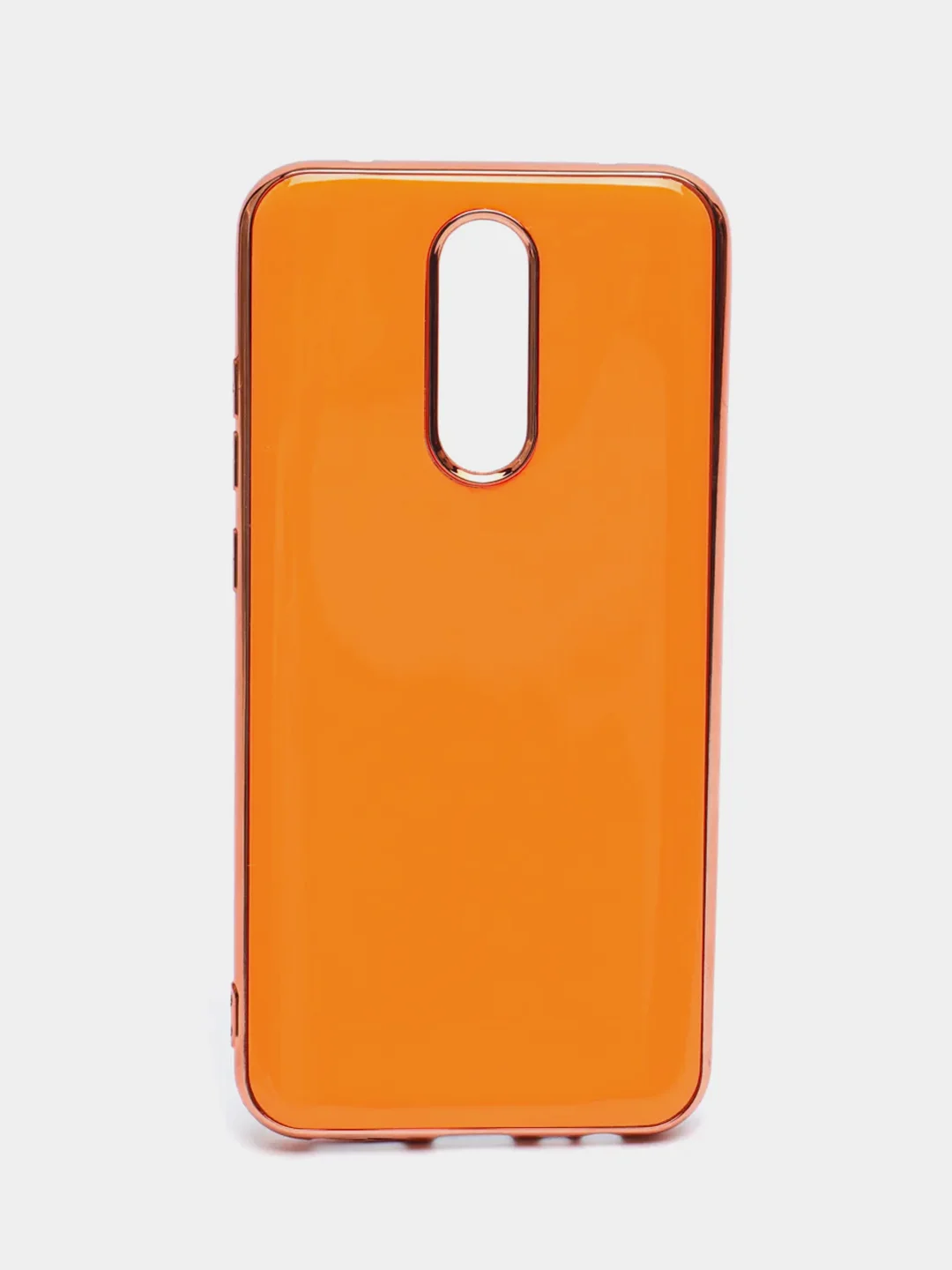 Оранжевый чехол Xiaomi Redmi 8, Redmi 8A, Сяоми Редми 8, 8А цветной силиконовый с глянцевой рамкой