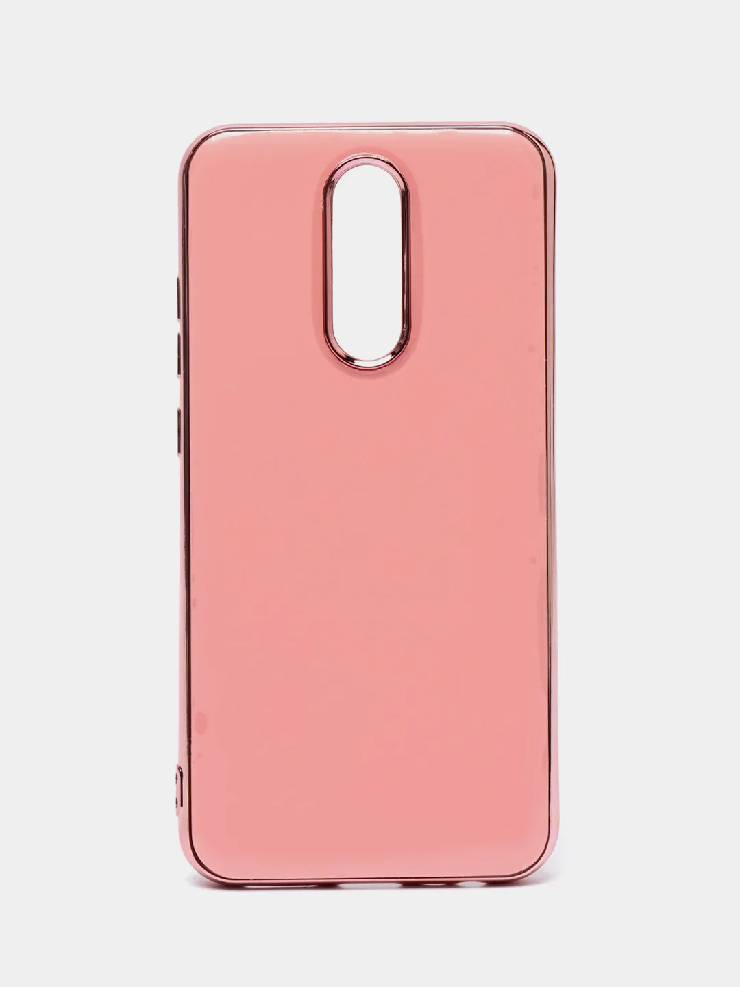 Розовый чехол Xiaomi Redmi 8, Redmi 8A, Сяоми Редми 8, 8А цветной силиконовый с глянцевой рамкой